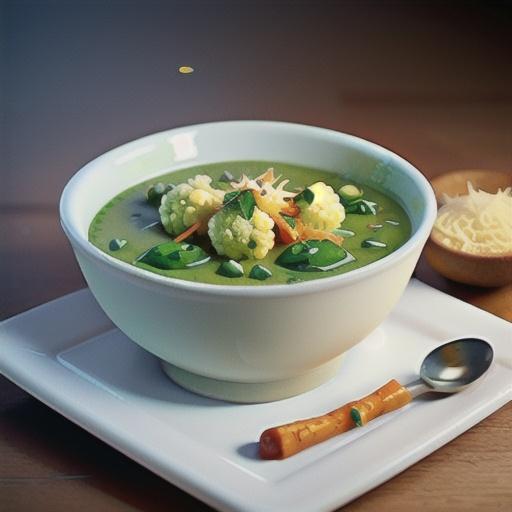 Cauliflower Stalk Puree with Spinach - the Super Soup