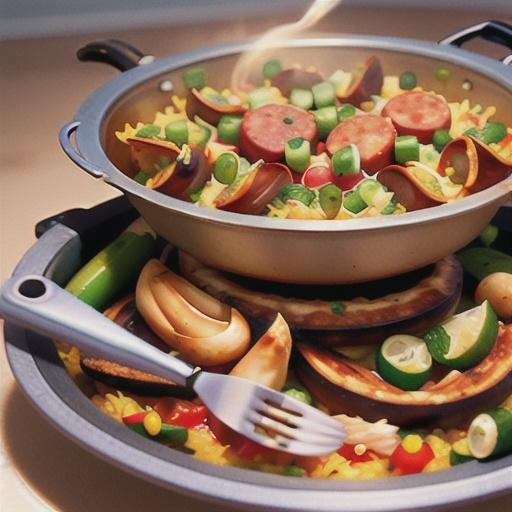 Pressure Cooker Paella with Chicken Thighs and Smoked Sausage