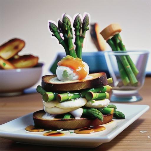 Grilled asparagus & poached egg on toast