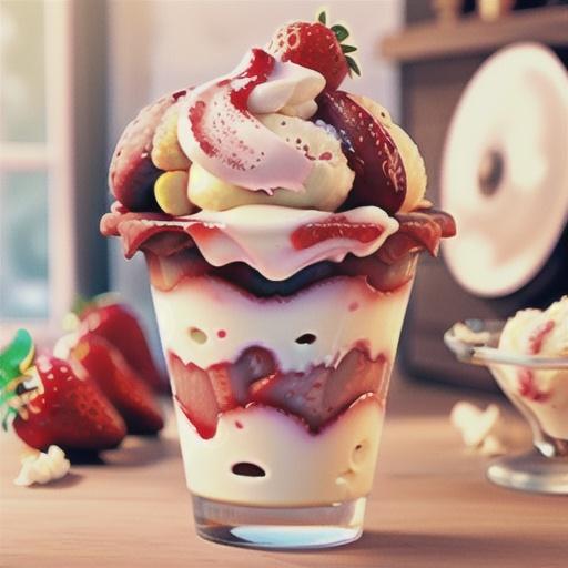 Strawberries & cream ice-cream