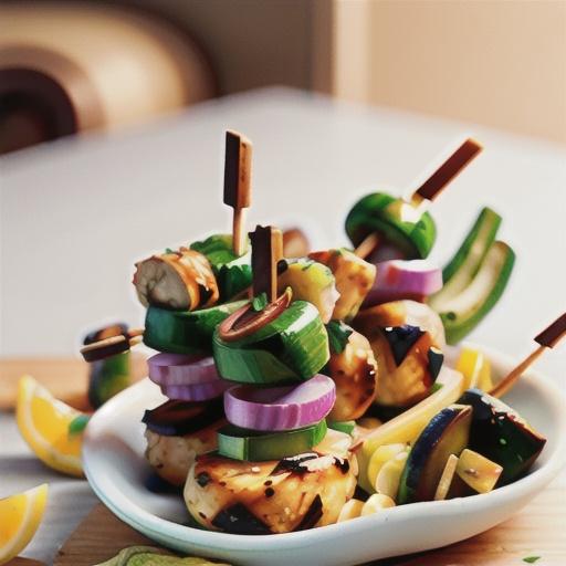 Mediterranean Chicken-Vegetable Kabobs