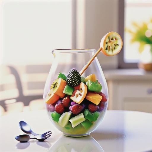 Fruit salad with oats & berry yoghurt