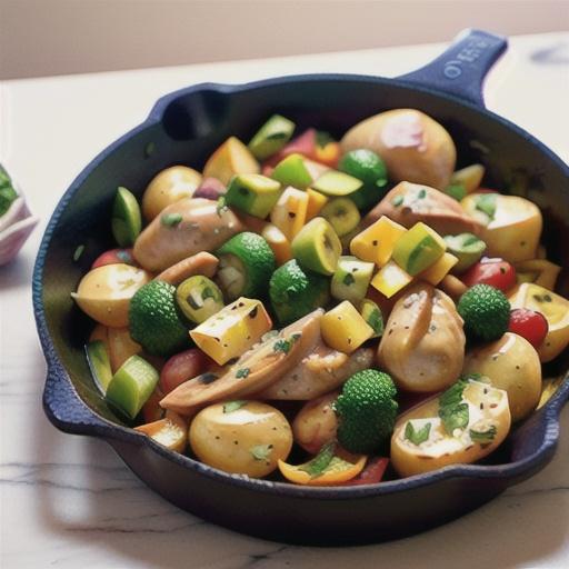 Creamy Chicken and Loaded Potatoes Skillet