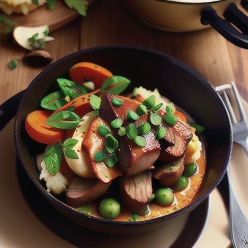 Lamb shanks in onion gravy with mashed carrot