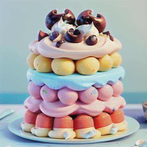 Summer gelato pavlova stack recipe