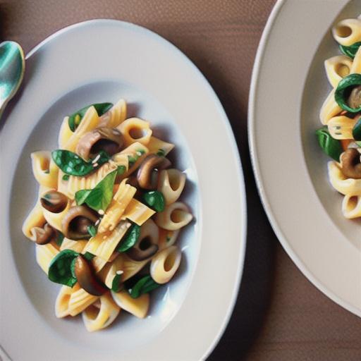 Pasta with Spinach, Mushrooms, and Brown Butter