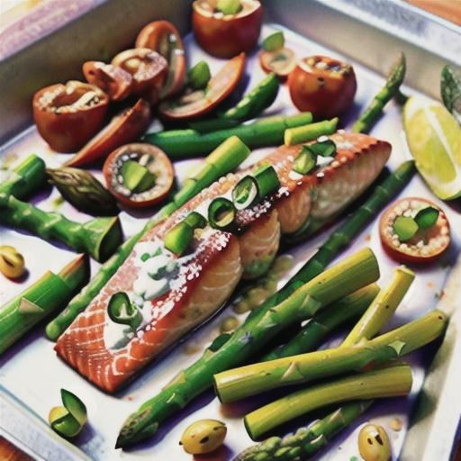 Greek Sheet Pan Salmon and Asparagus