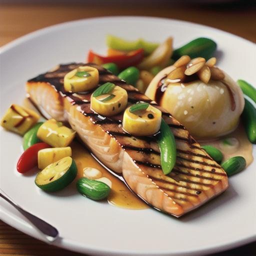 Grilled Salmon with Maple Syrup and Soy Sauce