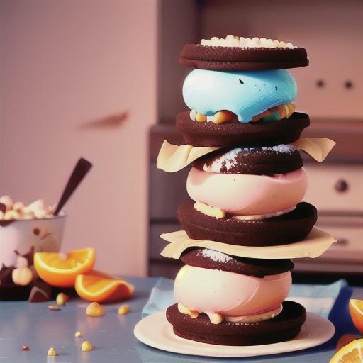 Chocolate and orange ice-cream sandwiches