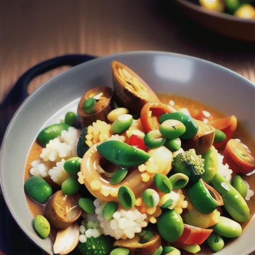 Indian Curry Couscous with Broccoli and Edamame