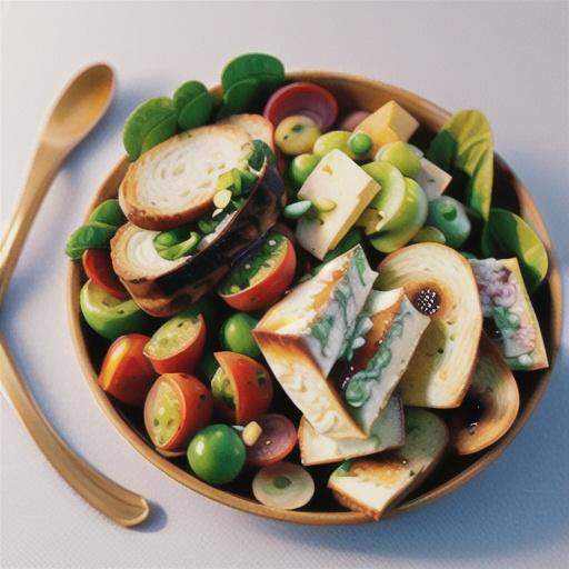 Spring pea salad with double brie