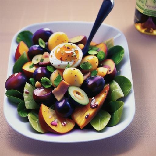 Plum and Peach Salad with Champagne Vinaigrette