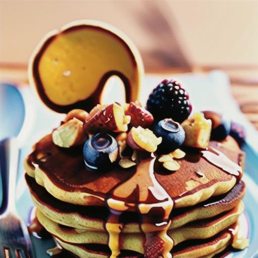 Easy Oatmeal Pancakes with Mixed Berry Topping