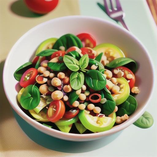 Lentil, spinach & tomato salad