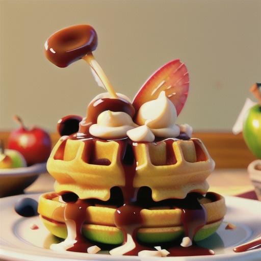 Caramel Apple-Topped Waffles