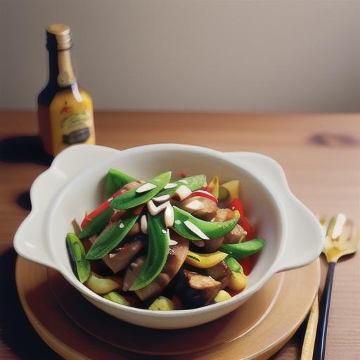 Five-spice pork and fried shallot stir-fry