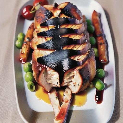 Barbecued turkey breast with cherry sauce