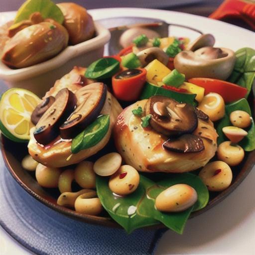 Oven-Baked Keto Chicken Thighs with Creamed Spinach and Mushrooms