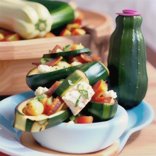 Zucchini, feta and tomato triangles