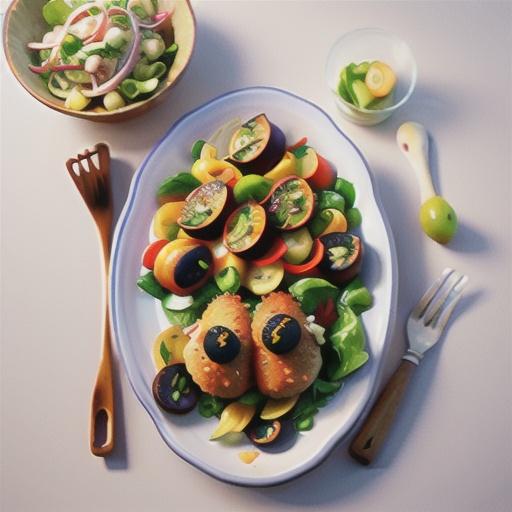 Quick chicken Kiev with Asian salad