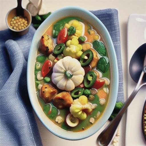 Spiced chicken, lentil and cauliflower soup recipe