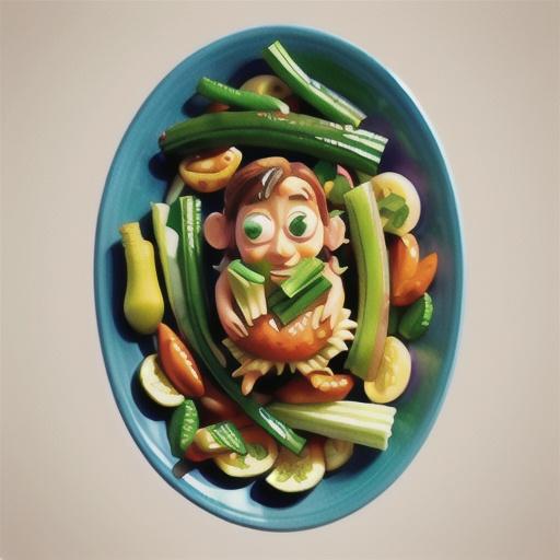 Chicken, celery, green bean and almond stir-fry