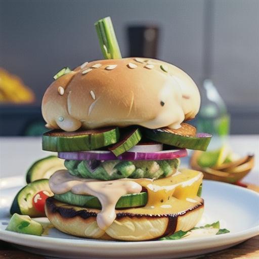 Turkey Zucchini Burger with Garlic Mayo