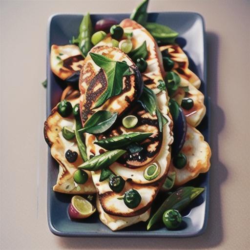 Lemon haloumi with fried capers