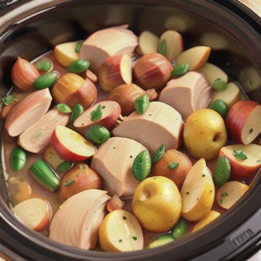 Slow Cooker Chicken with Apples and Honey