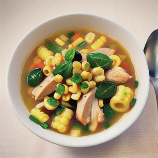 Chicken, corn and risoni soup