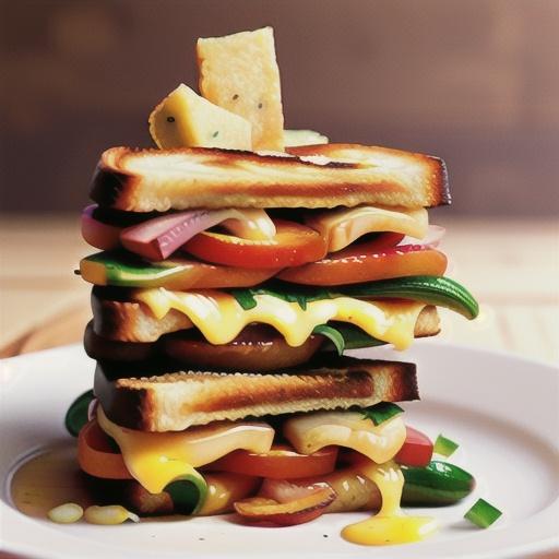 Smashed Peach and Poblano Grilled Cheese