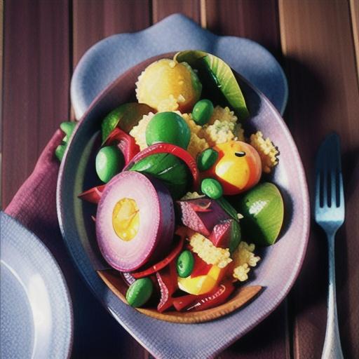 Warm beetroot and chilli pumpkin pearl couscous salad