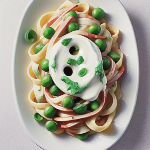 Tagliatelle with minted pea sauce