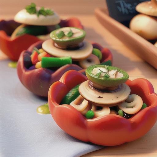 Portobello Mushroom Caps and Veggies