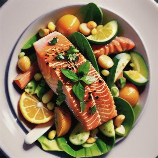 Poached salmon and orange salad