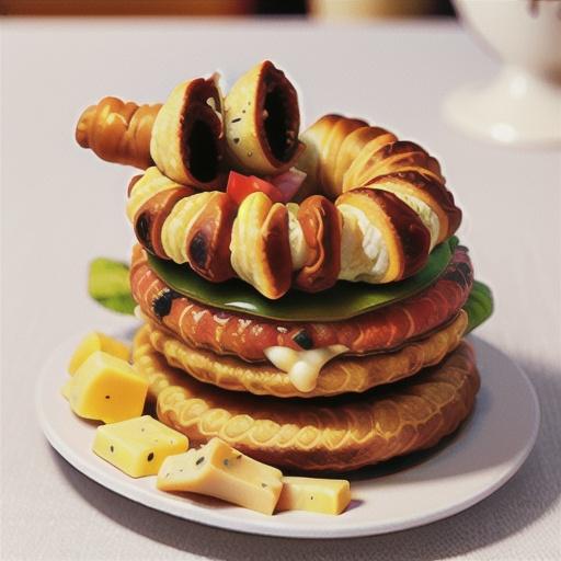 Spicy stuffed sausage & cheese croissants