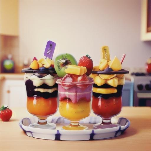Fresh fruit sundaes