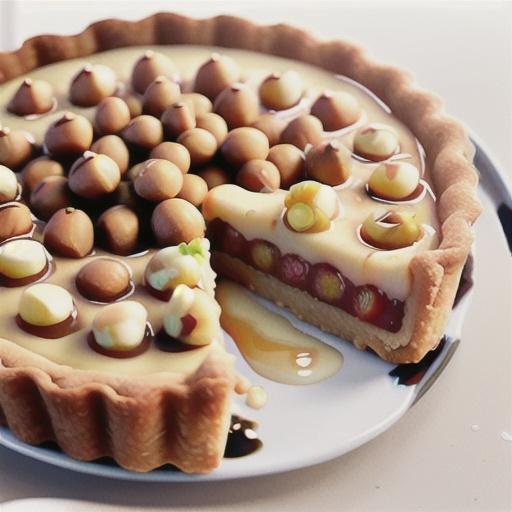Salted macadamia and aniseed tart