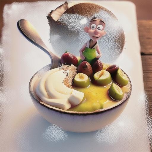 Coconut and passionfruit self-saucing pudding