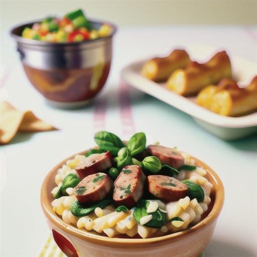 Spinach & pork sausage risotto