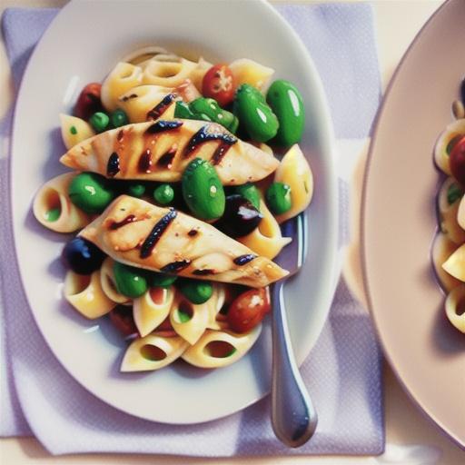 Lemon Chicken with Pasta, Olives, and Herbs