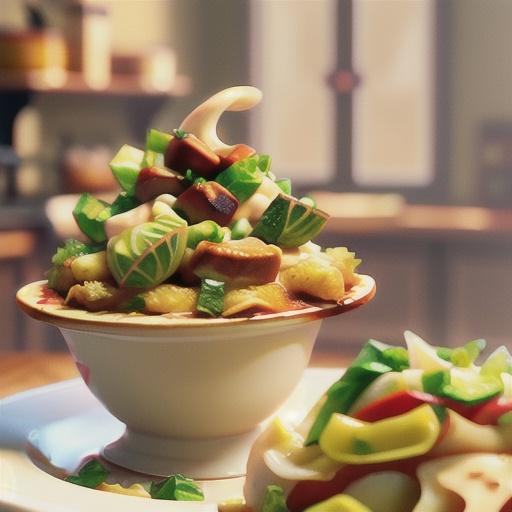 Creamy pork casserole with sauteed cabbage