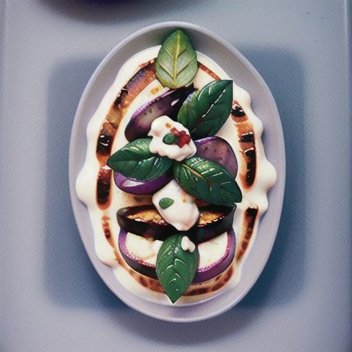 Chargrilled eggplant with yoghurt sauce recipe
