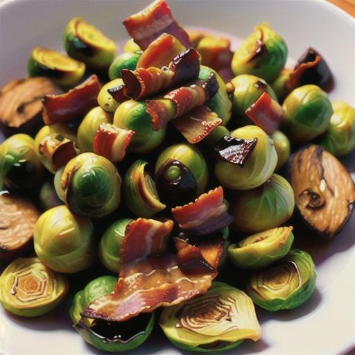 Glazed Brussels Sprouts with Bison Bacon