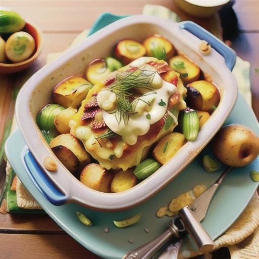 Chicken-Fennel-Potato au Gratin