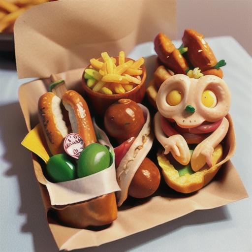 Sausage baguettes with pumpkin chips