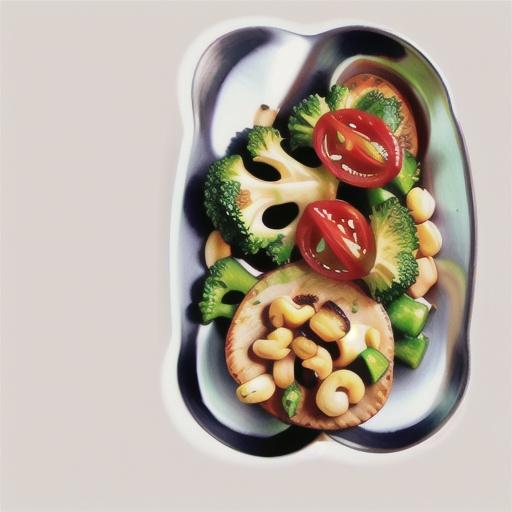 Broccoli steaks with roasted chickpeas, tomatoes and cashew dressing recipe