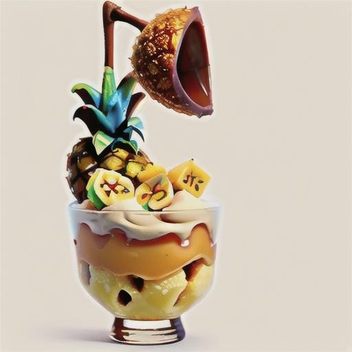 Rum-Caramel Tropical Sundaes