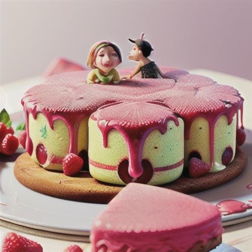 Raspberry rosewater cakes