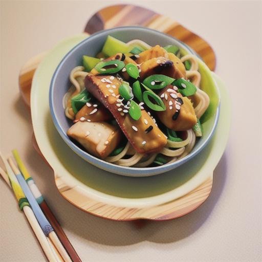 Sesame chicken with soba noodles